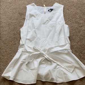 Versona tie waist peplum top with zipper detail